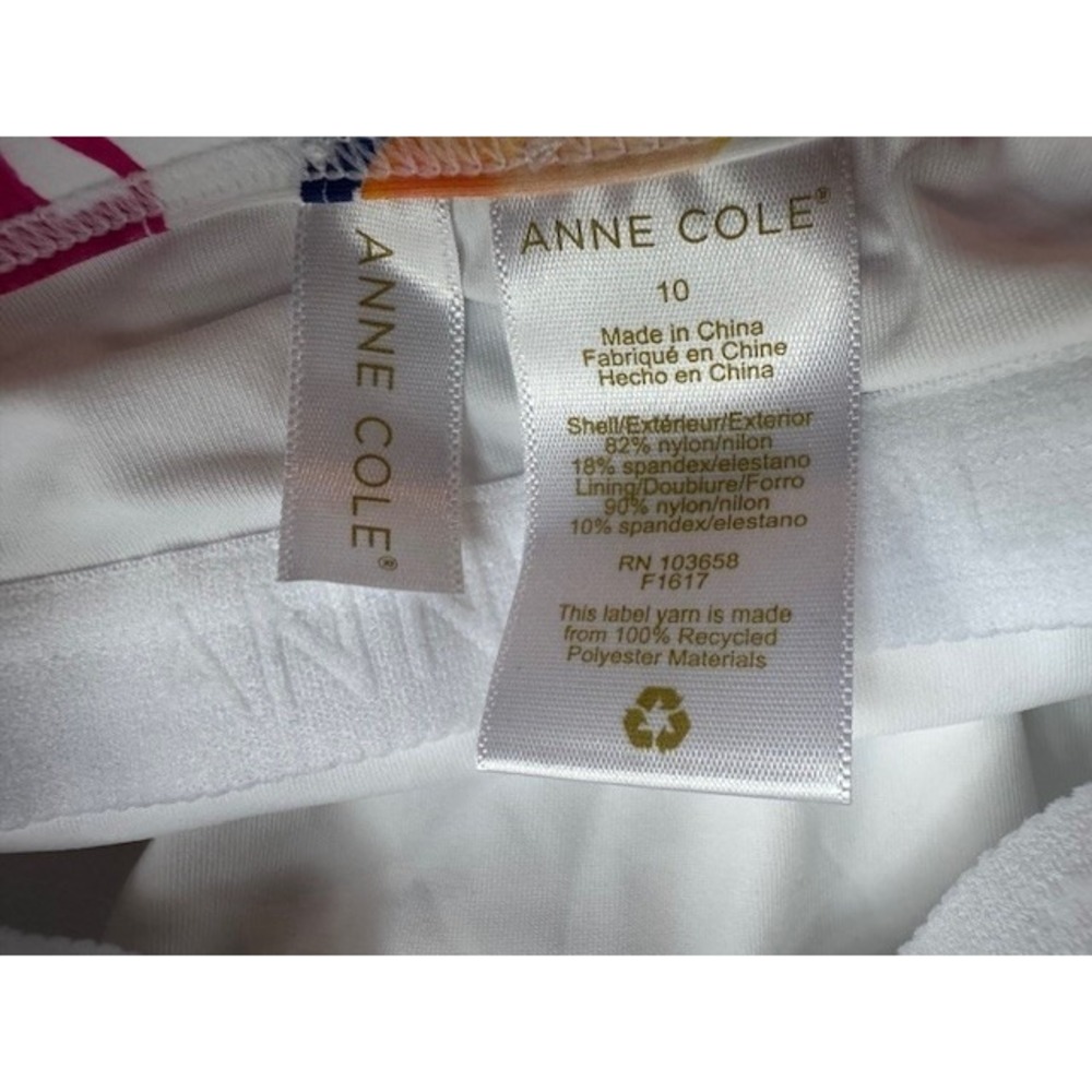 NWT Anne Cole Women's Surplice Maillot Swim Dress‎ Swimsuit Floral Size 10 - Picture 7 of 9